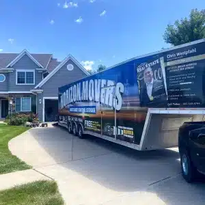 Horizon Movers Truck at a new residence